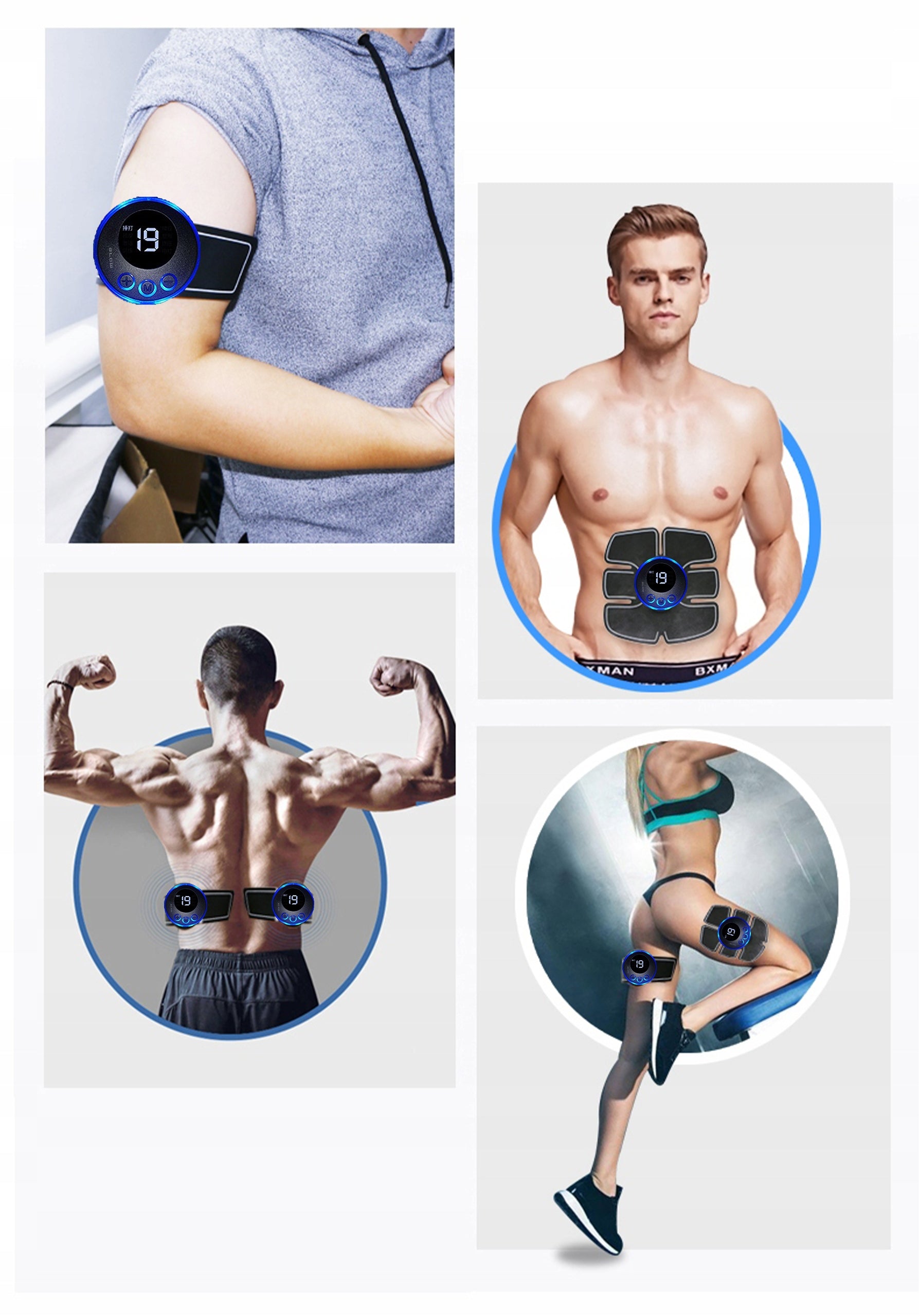 ELECTROSTIMULATOR EMS ABDOMINAL MUSCLES BACK BUTTOCKS LEG MASSAGER 3X Brand Blow