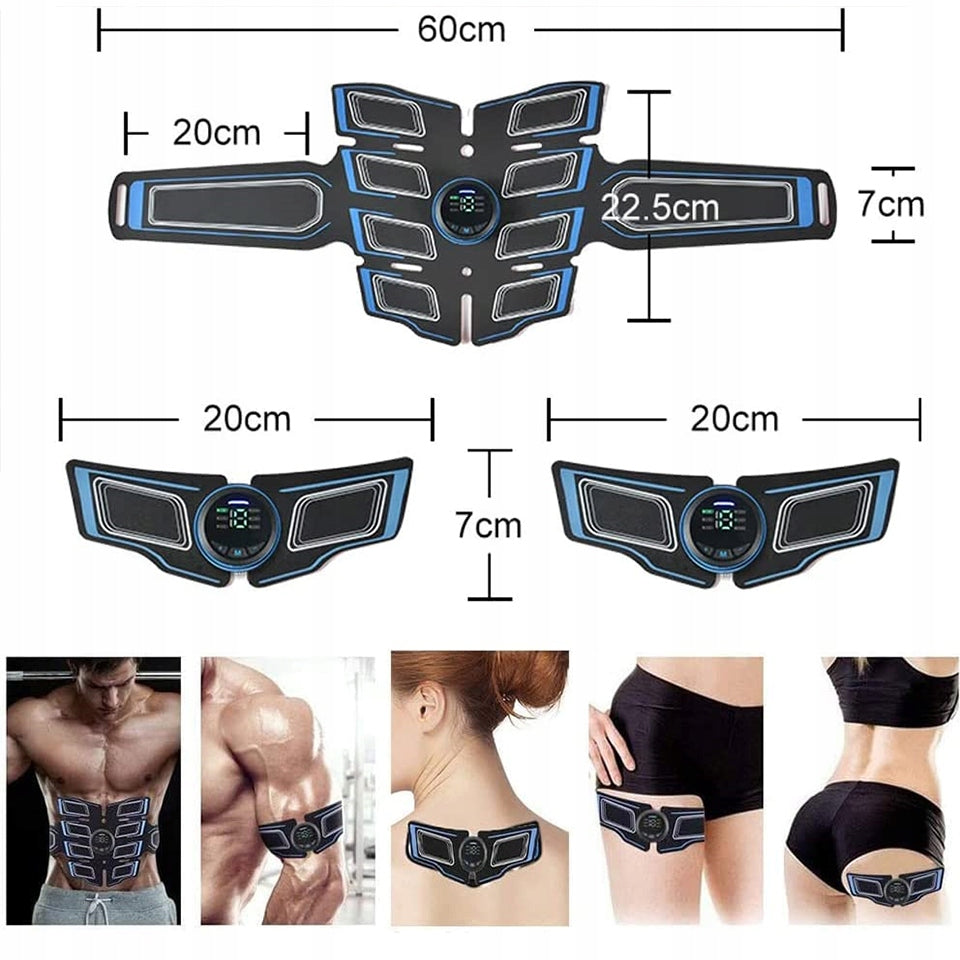 ELECTROSTIMULATOR EMS ABDOMINAL MUSCLES BELT + 2 BANDS FOR THIGHS AND LEGS Packaging status original