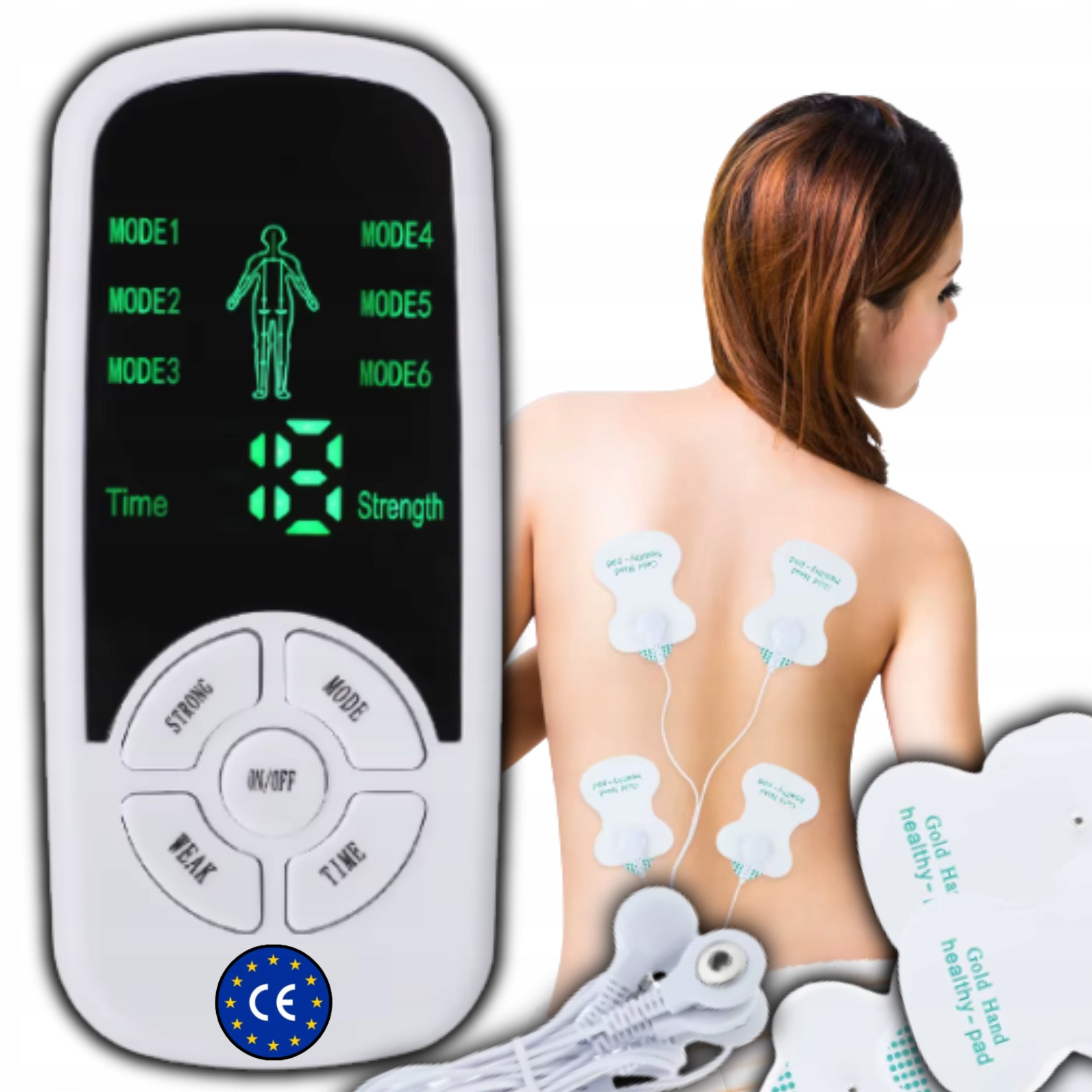 ELECTROSTIMULATOR MUSCLE MASSAGE STIMULATION ELECTROTHERAPY EMS + ELECTRODES