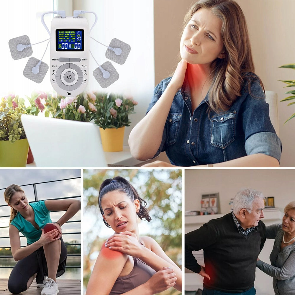 ELECTROSTIMULATOR MUSCLE MASSAGE STIMULATION ELECTROTHERAPY TENS EMS 12 Model Masażer z 2 kanałami TENS/EMS