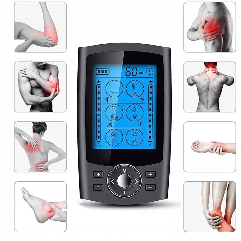 ELECTROSTIMULATOR TENS MUSCLES AND NERVES EMS MASSAGE! Color black