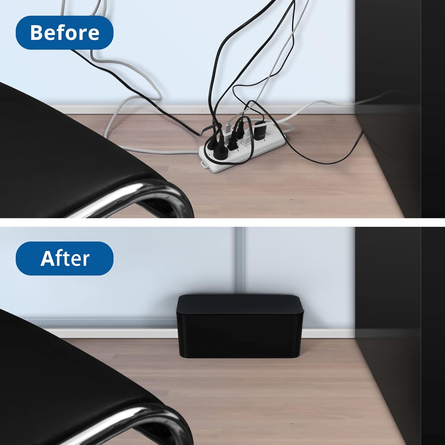 ELEGANT DESK CONTAINER CABLE ORGANIZER SLATS BLACK EAN (GTIN) 5907621833930