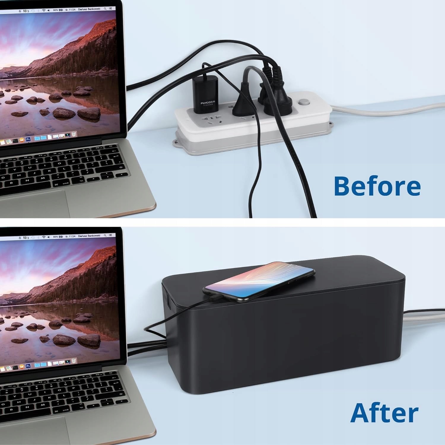 ELEGANT DESK CONTAINER CABLE ORGANIZER SLATS BLACK Manufacturer code APT_AG963