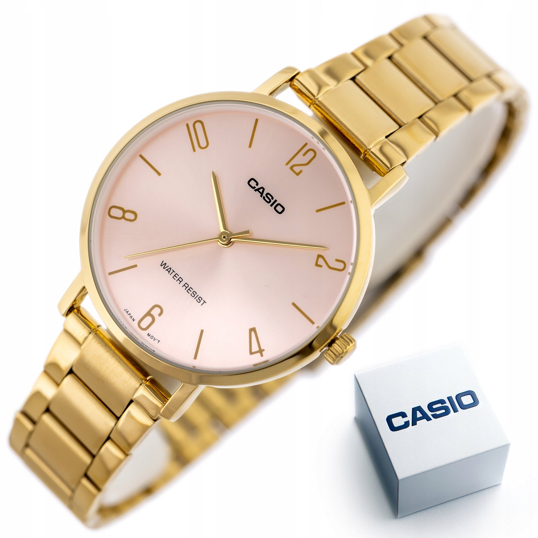 ELEGANT GOLD WOMEN'S WATCH CASIO LTP-VT01G-4B + GIFT BOX