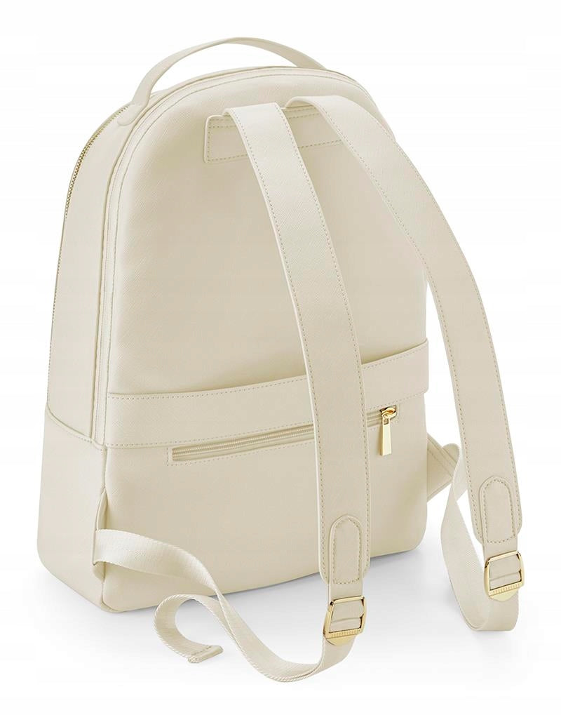 ELEGANT LEATHER WOMEN'S LAPTOP BACKPACK ECO LEATHER SAFFIANO CREAM Brand BagBase