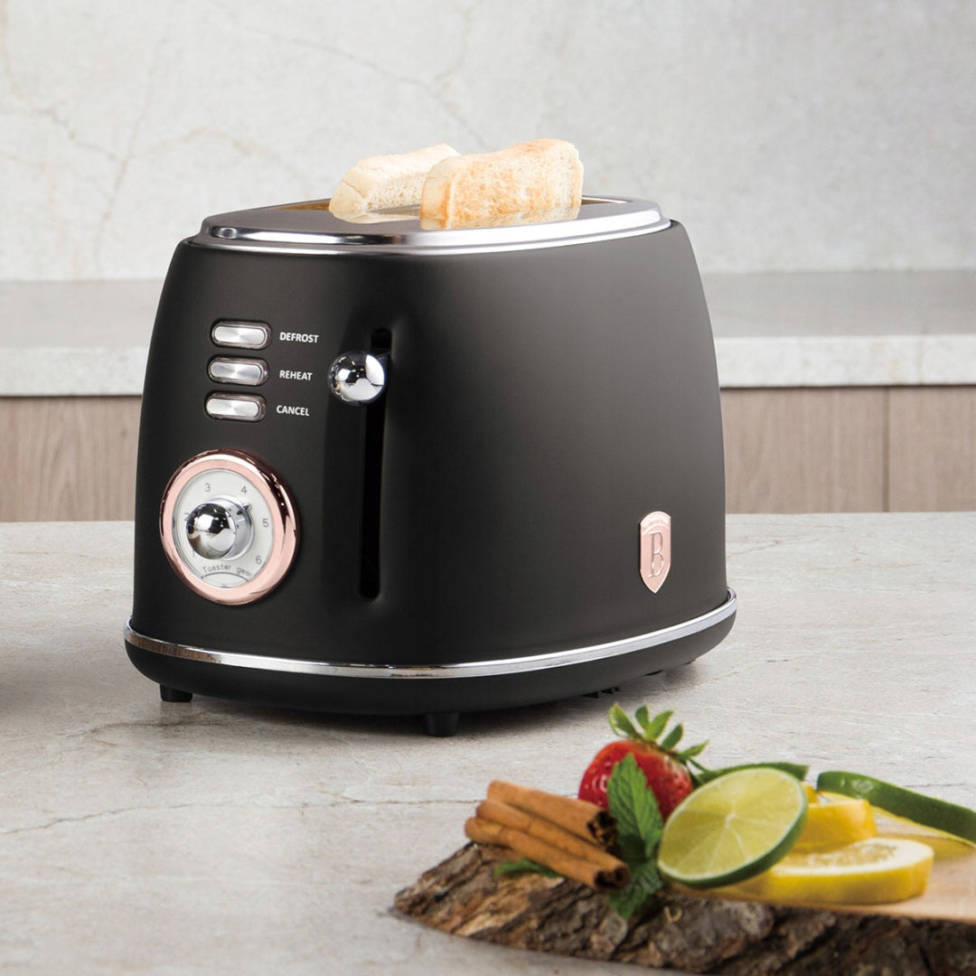 ELEGANT TOASTER FOR CROUTONS - BLACK WITH ROSE GOLD Power rating 850 W