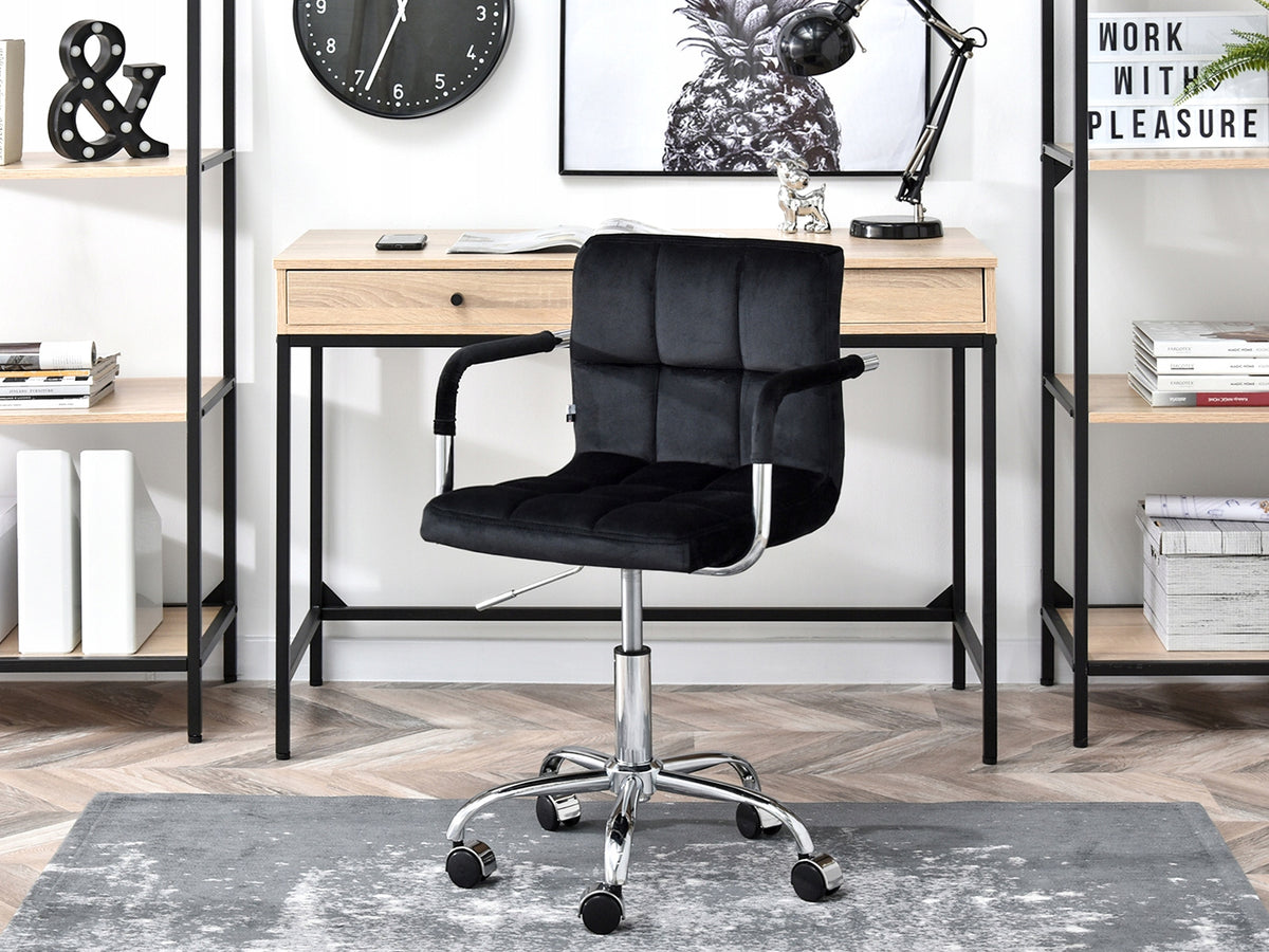 ELEGANT VELOUR ARMCHAIR WITH LIFTING FUNCTION ELIS BLACK VELVET CHROME Packaging status original