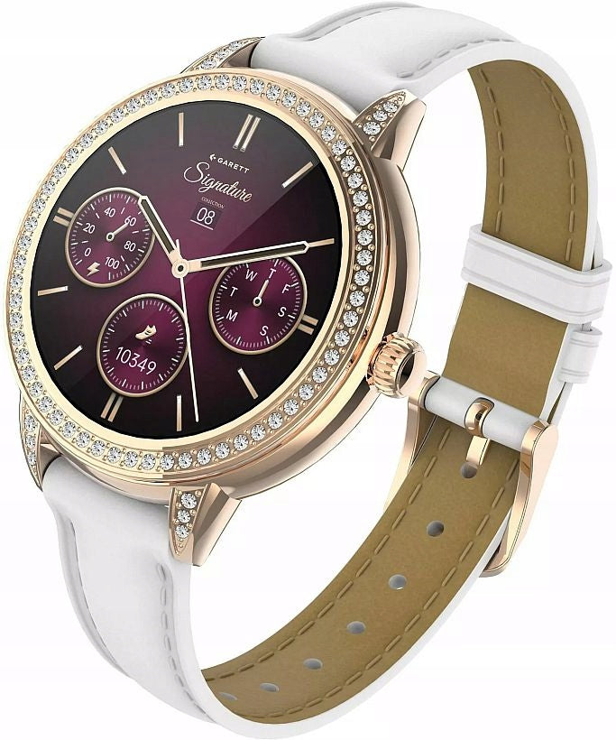 ELEGANT WOMEN'S JEWELRY SMARTWATCH GARETT STELLA PINK-GOLD SLIM SET Packaging status original