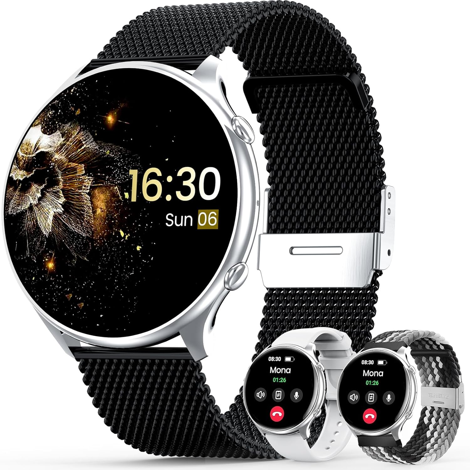 ELFOFLE S51 Smartwatch round 1,39'' TFT 360x360 BT 5.2 bracelet+2 straps