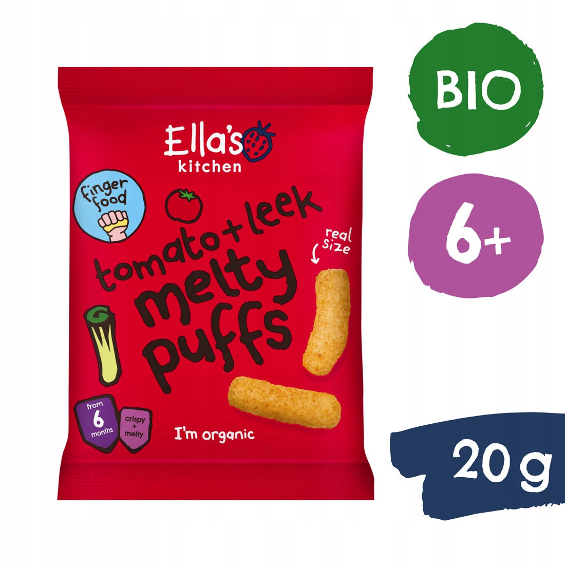 ELLA'S KITCHEN BIO TOMATO CRISPS AND PORES FROM 6 MONTHS 20G x2 Manufacturer code EK326