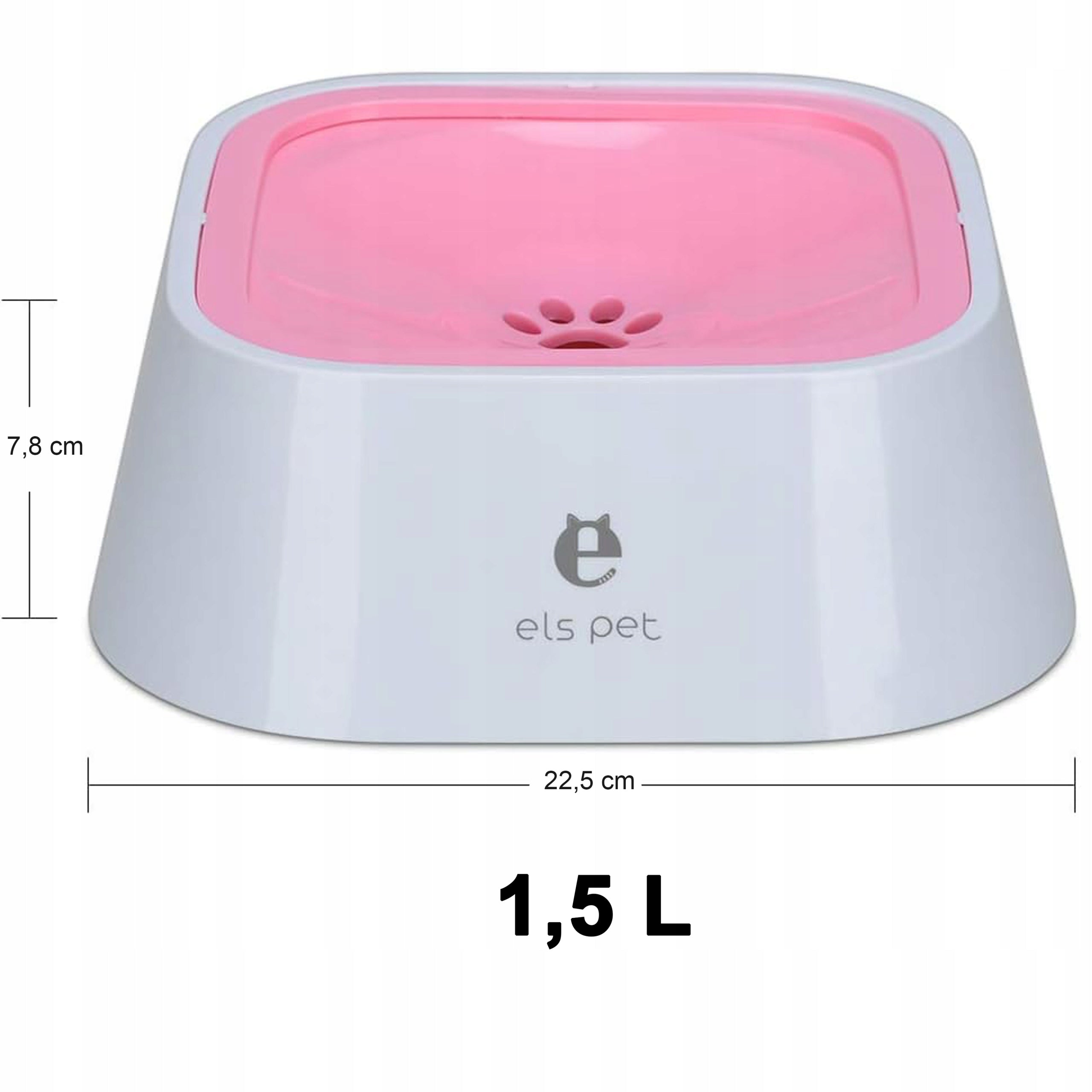 ELSPET NON-SPILL DOG BOWL 1,5L PORTABLE, NON-SLIP Brand Els Pet