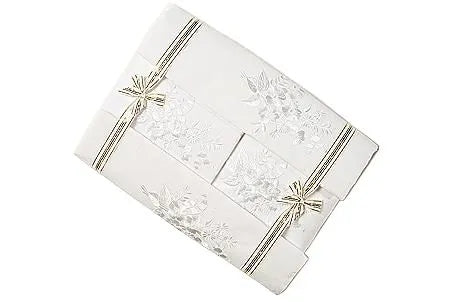 EMBROIDERED bedding with a sheet 160 x 200 WHITE Length of comforter cover 200 cm