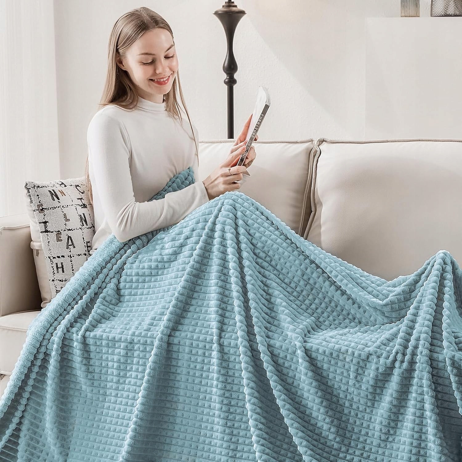 EMME Cozy Blanket Fleece Blanket 3D Soft and Warm Blanket 130 x 150 cm Medical device no