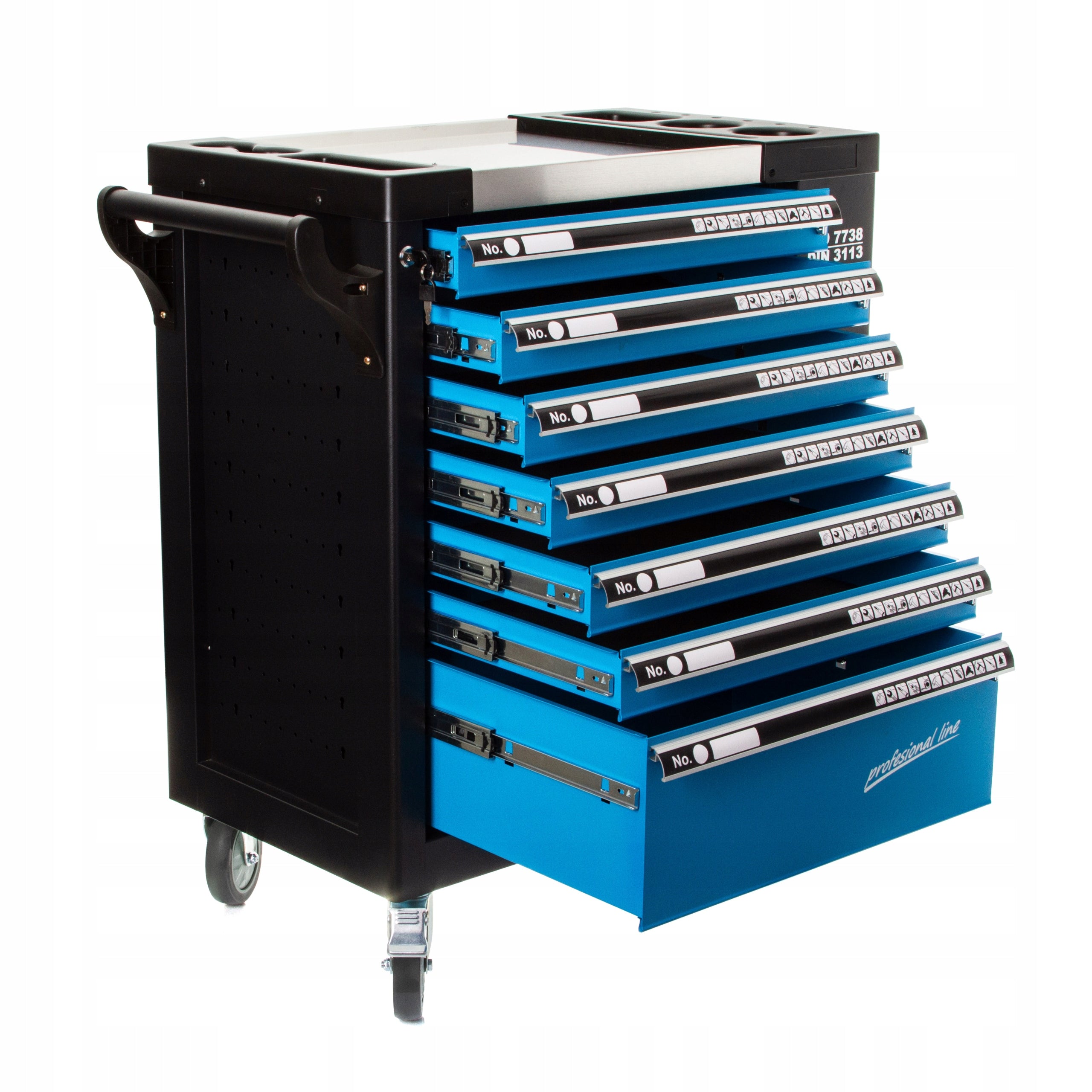 EMPTY WORKSHOP CABINET TOOL TROLLEY, SERVICE 7 DRAWERS, 2x STORAGE Brand Cata