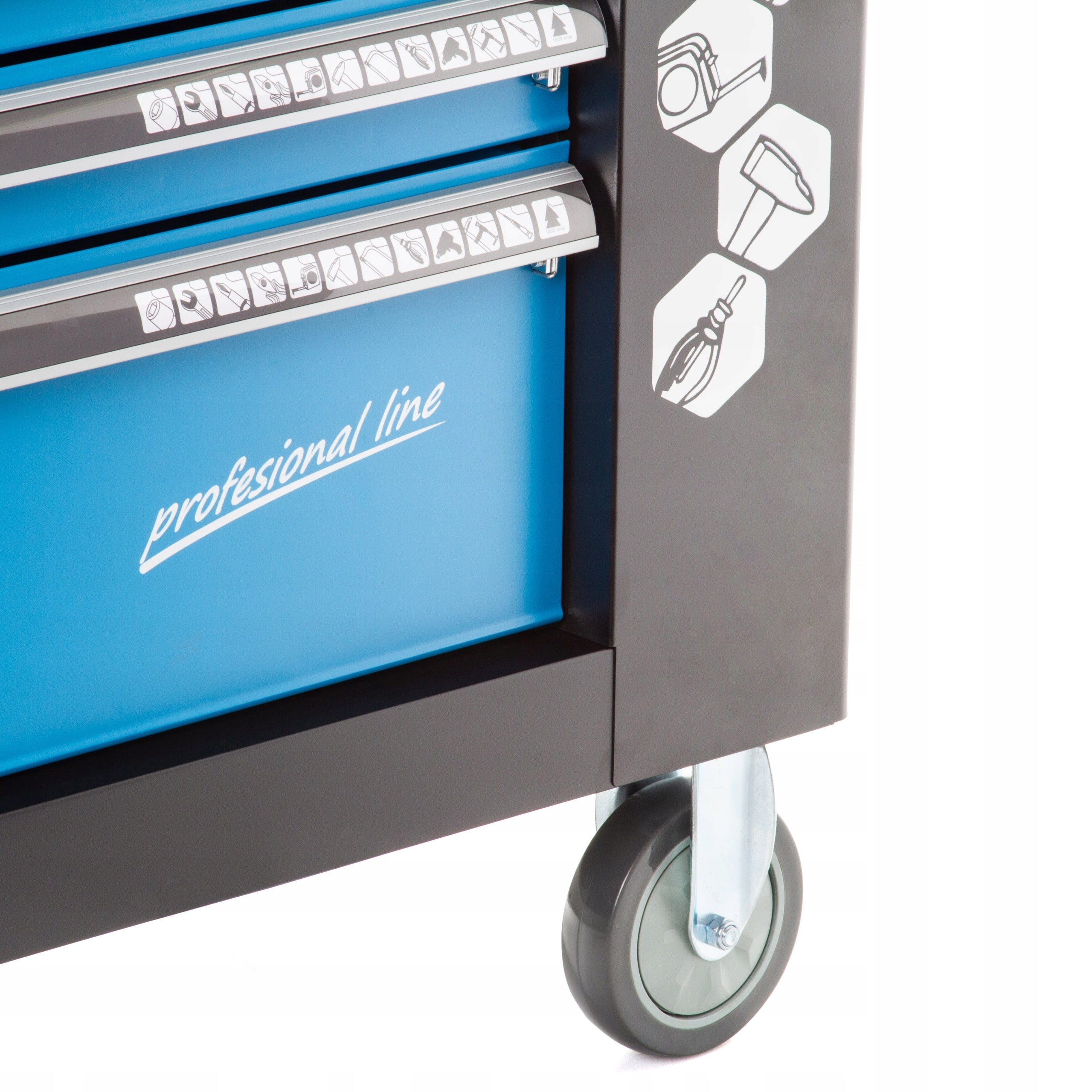 EMPTY WORKSHOP CABINET TOOL TROLLEY, SERVICE 7 DRAWERS, 2x STORAGE Product depth 46 cm
