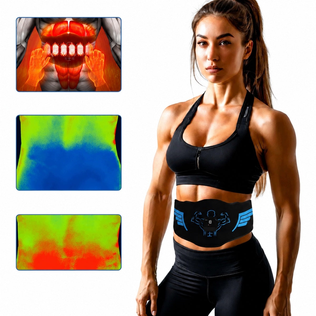 EMS Abdominal Electrostimulator 10 Modes Slimming Belt With Extension Packaging status original