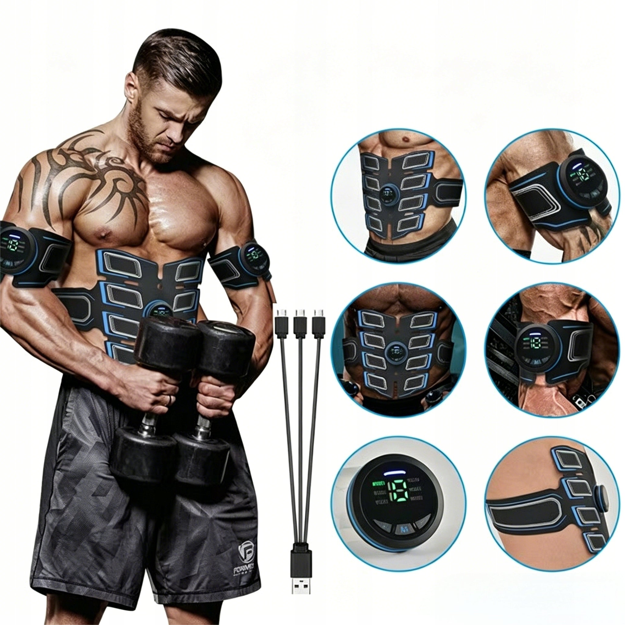 EMS Belt for USB-C Belly – Electric ABS Muscle Stimulator Size universal