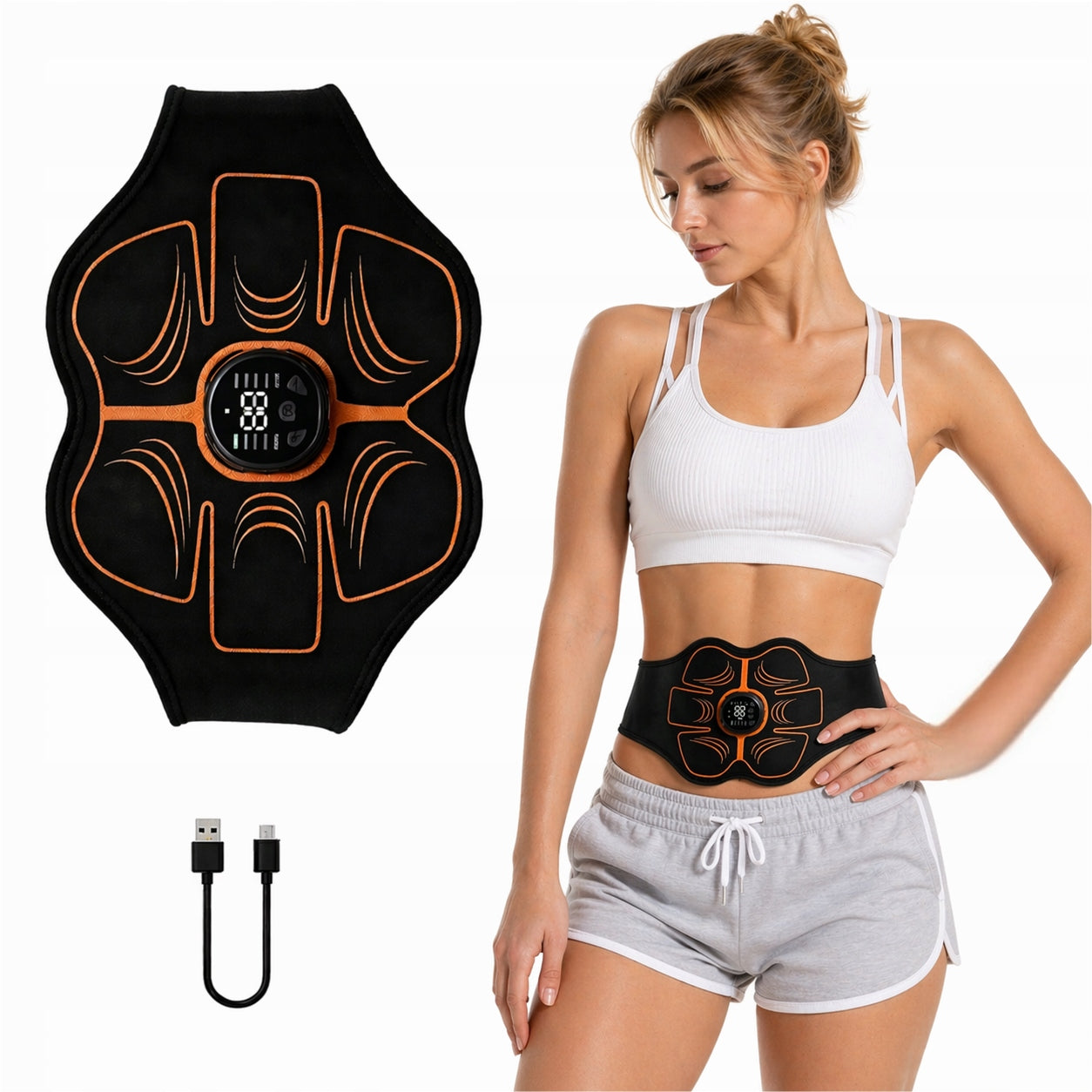 EMS Belt for USB-C Belly – Electric ABS Muscle Stimulator