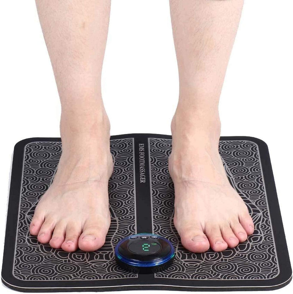 EMS Electrostimulator Foot Massager LCD Mat 8 Modes USB Black Packaging status original