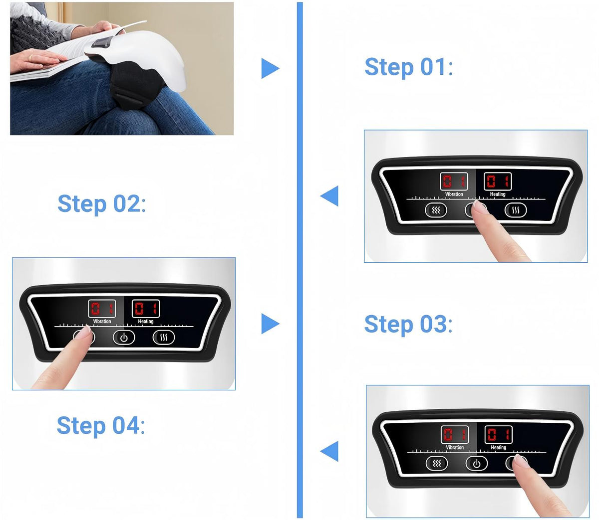 EMS KNEE MASSAGER WITH ELECTRODES HEATED WIRELESS REHABILITATION Manufacturer code All-in-OneMart MASAŻER DO KOLANA I BARKU