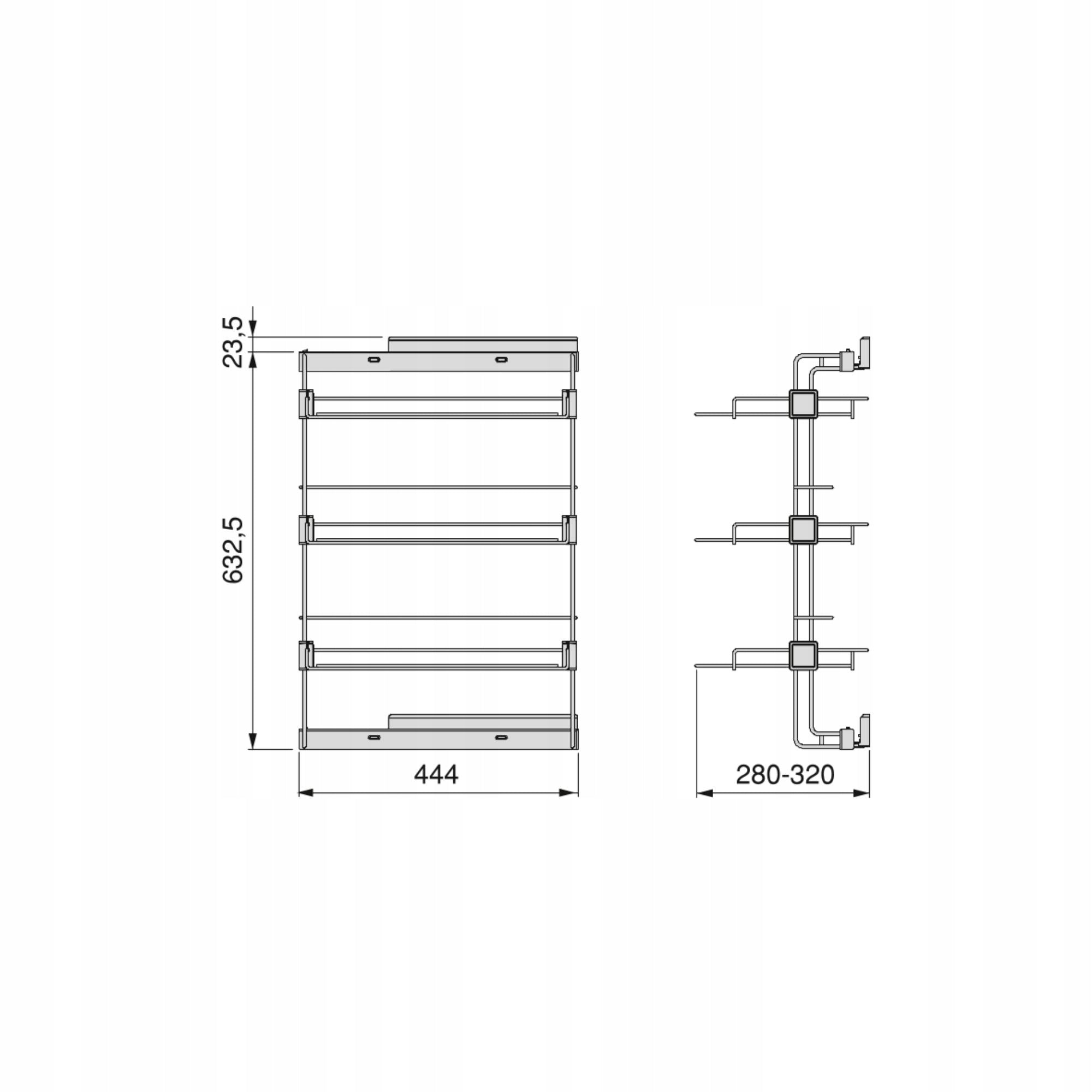 EMUCA Retractable shoe shelf RIGHT BLACK Brand Emuca