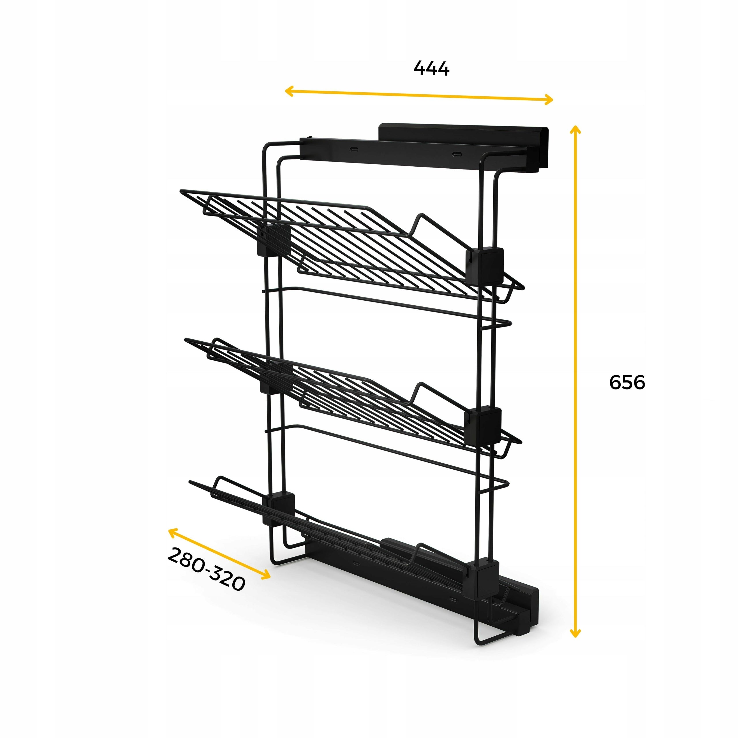 EMUCA Retractable shoe shelf RIGHT BLACK Kind wardrobe organizer