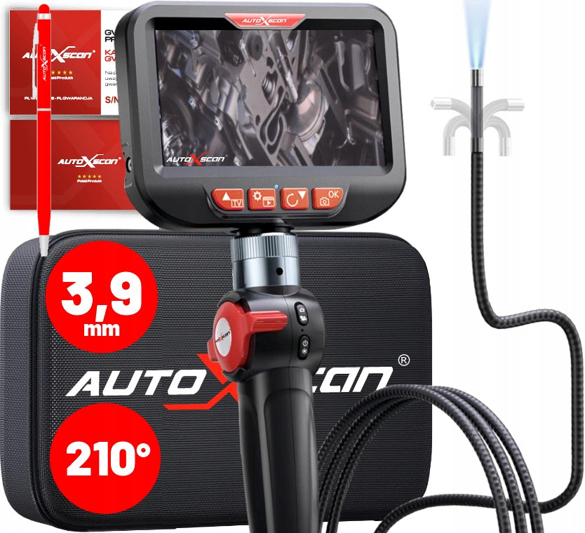ENDOSCOPE INSPECTION CAMERA 3.9MM 210° SWIVEL IP67 LCD AUTOXSCAN X306PRO