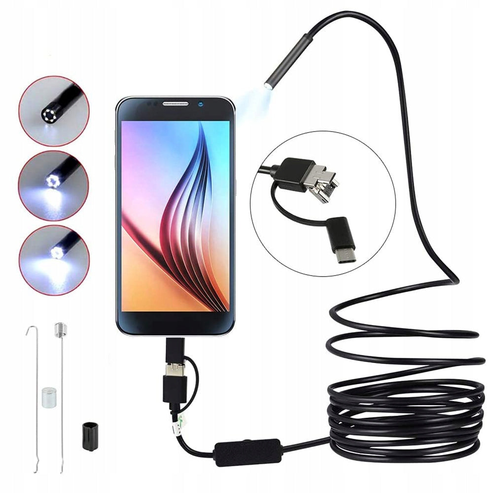 ENDOSCOPE LED INSPECTION CAMERA USB C APP PHONE APP 5,5mm 10m