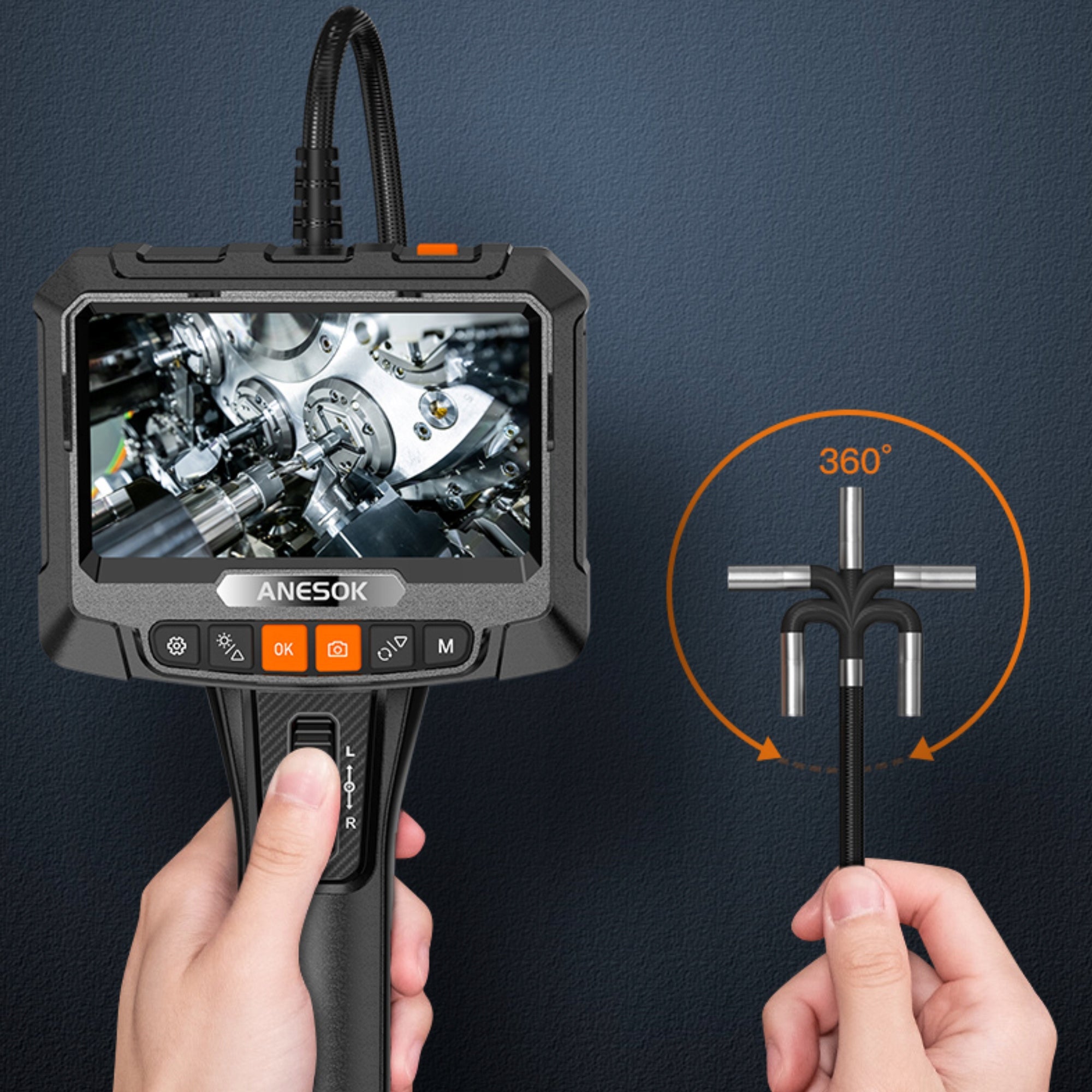 ENDOSCOPE S10 BORESCOPE MOVABLE ROTATING HEAD 360° 5″ FULL HD 2MP 3,9mm 2m Manufacturer code NH539-32GB