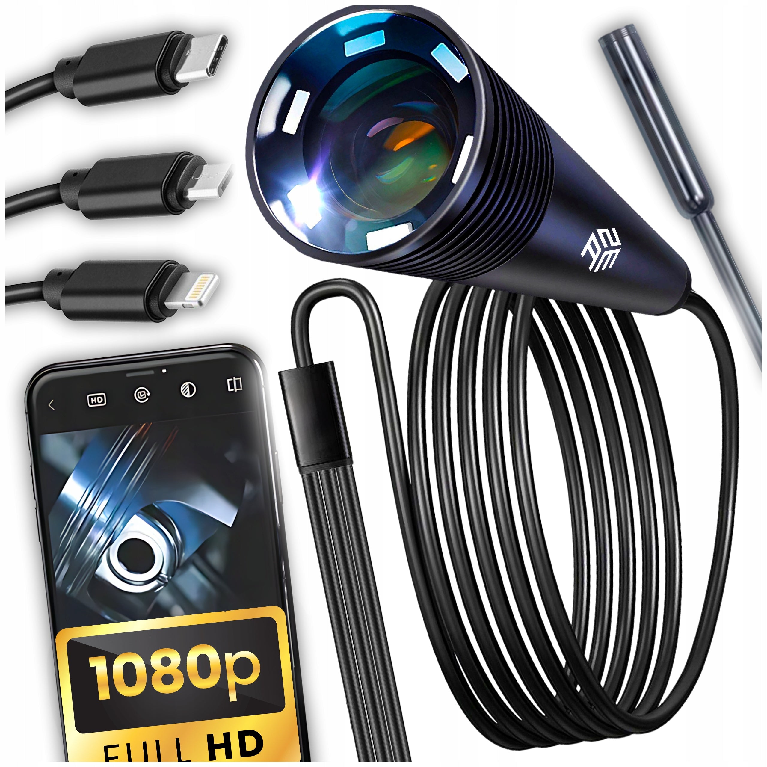 ENDOSCOPIC INSPECTION CAMERA FOR PHONE 3M QUALITY FULL HD WATERPROOF