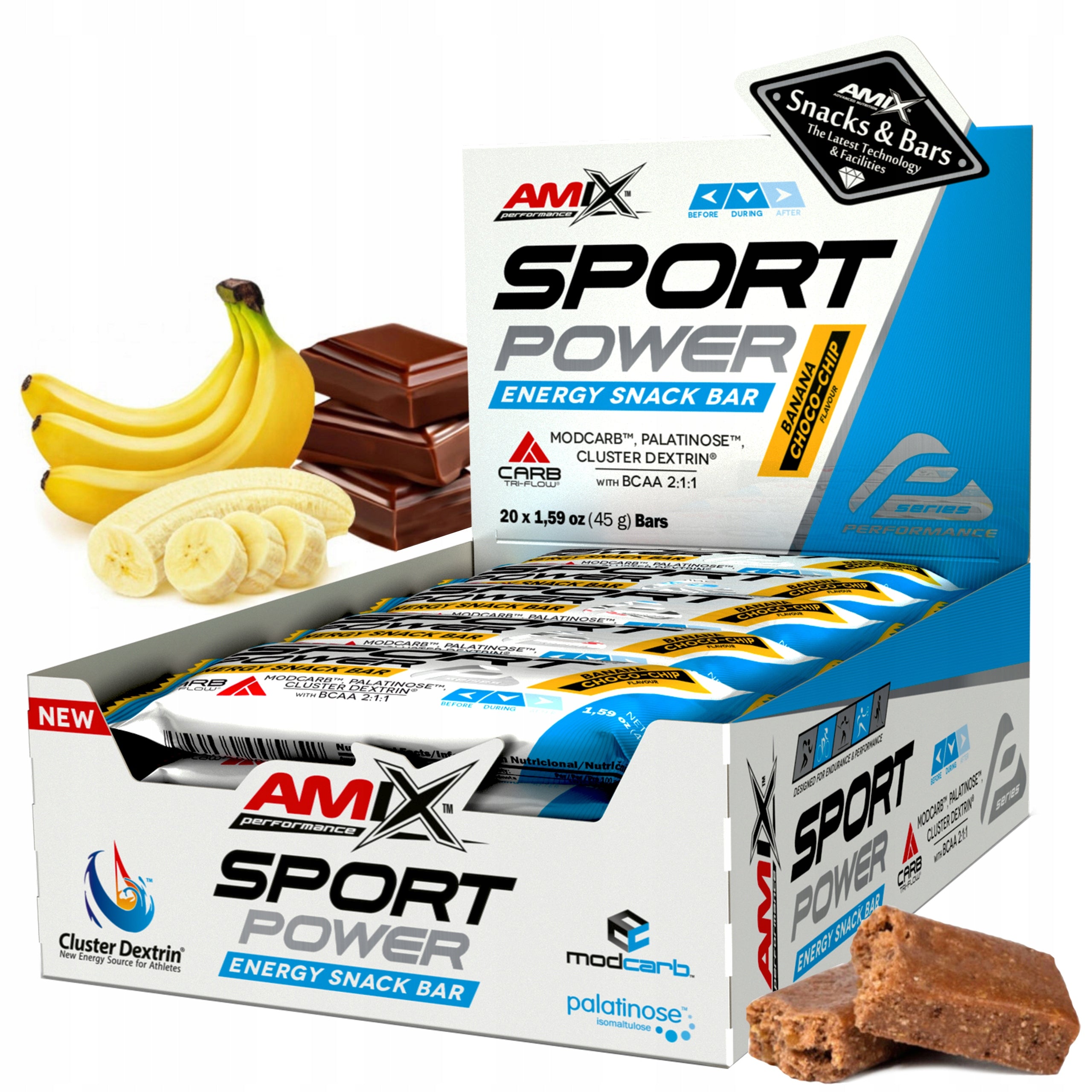 ENERGY CARBOHYDRATE BARS for cycling, running - Banana Chocolate