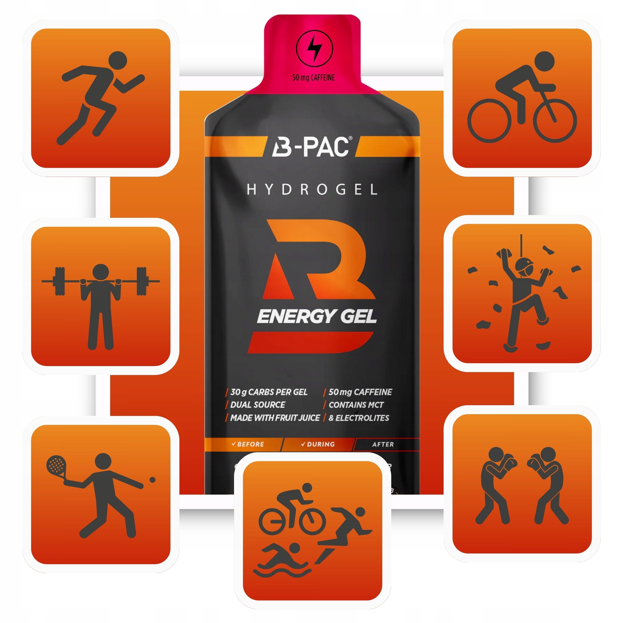 ENERGY GEL AronPharma B-PAC Fast Absorbing 60 ml Tropical Fruits Expiration date at least 1 year from the date of purchase