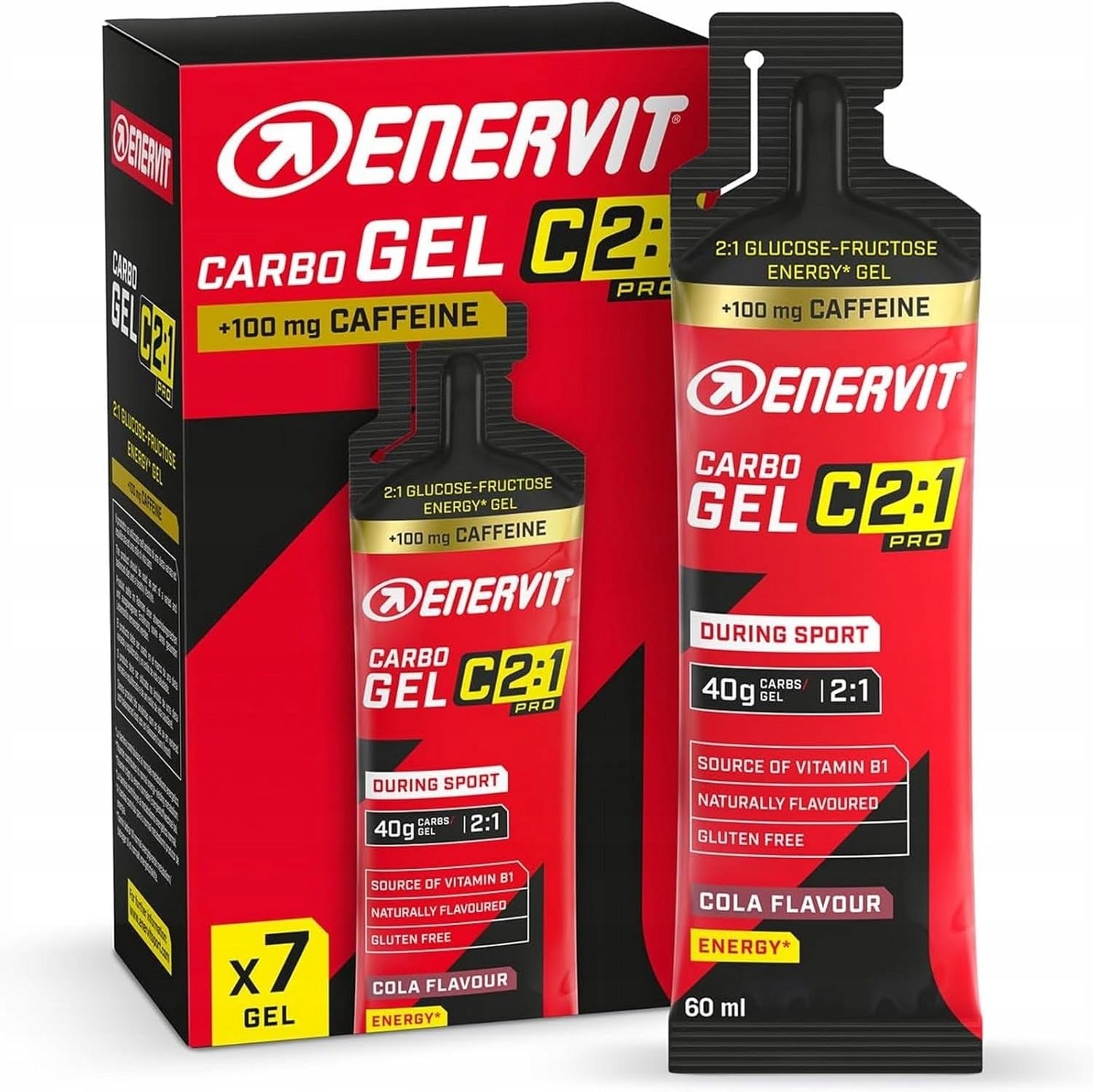 ENERGY GEL COALS CAFFEINE SET C2:1 PRO ENERVIT 100mg 7X60ml