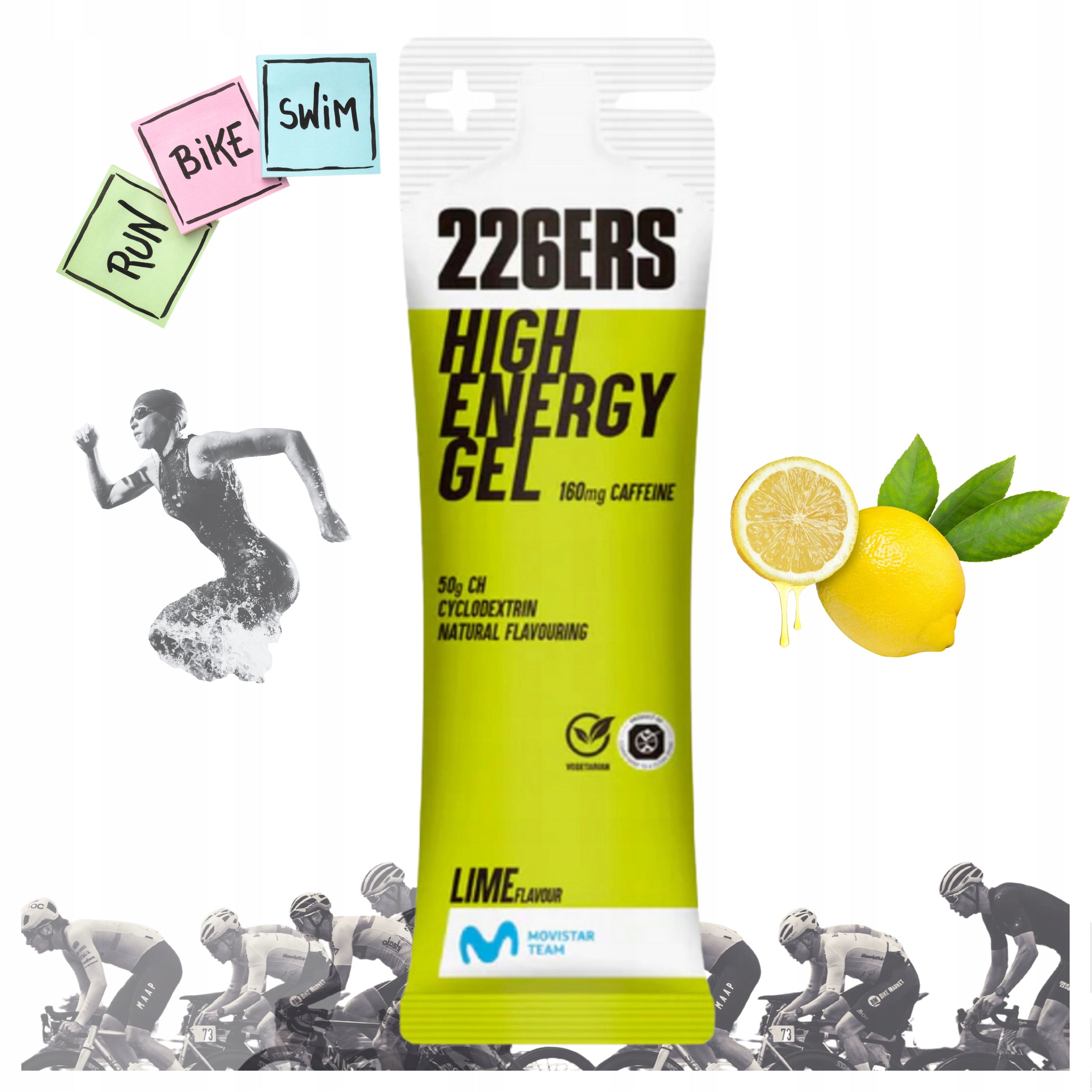 ENERGY GEL HIGH ENERGY GEL 226ERS lime CYCLODEXTRIN CAFFEINE 76g Packaging status original