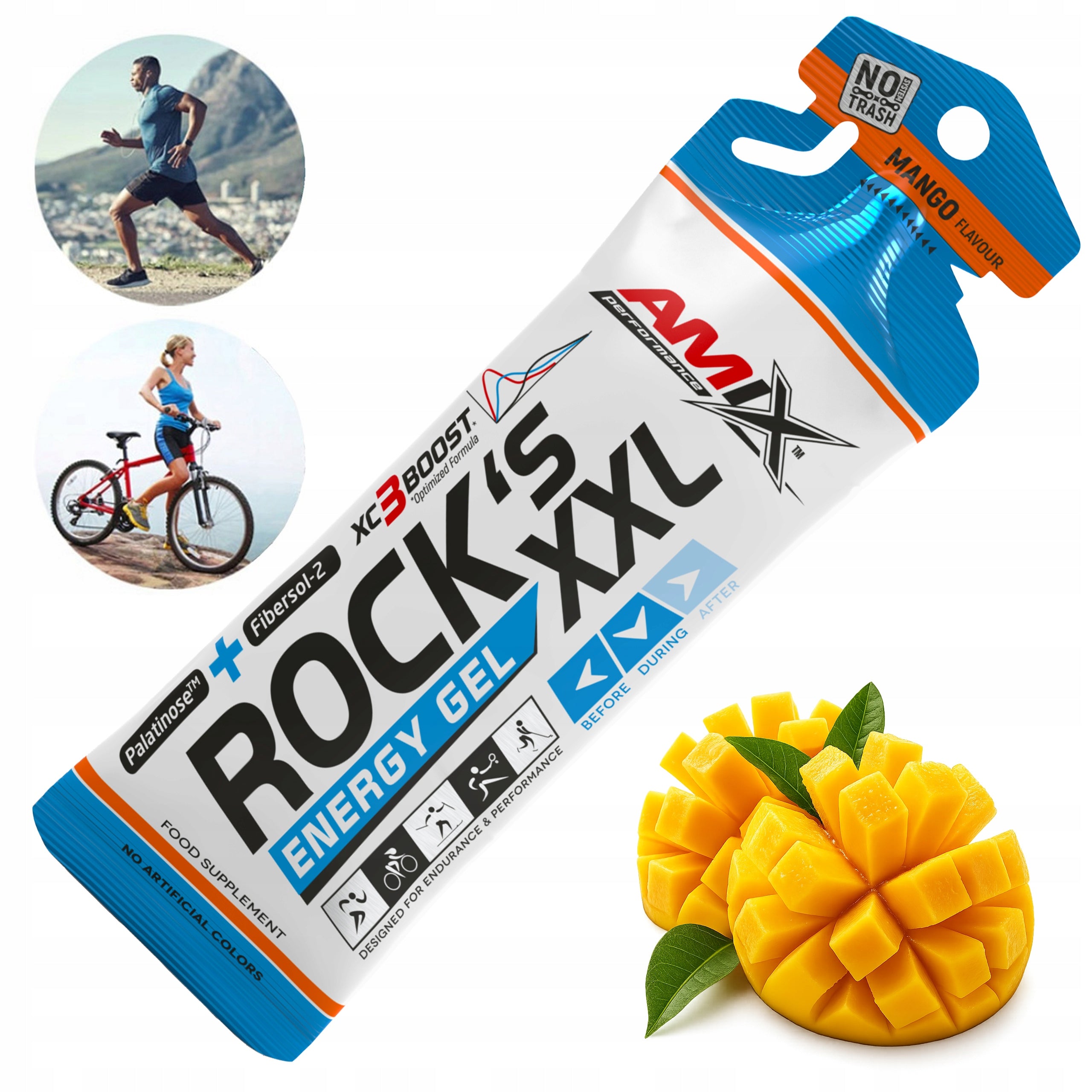 ENERGY GELS FOR CYCLISTS RUNNING - Refreshing Amix Packaging status original