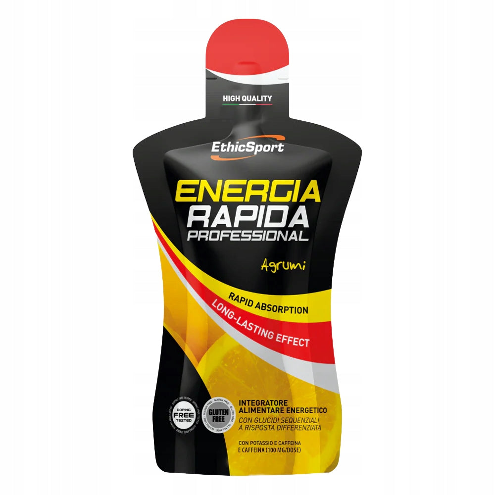 ENERGY RAPIDA ENERGY GEL ETHICSPORT POTASSIUM CAFFEINE CARBOHYDRATES CITRUS