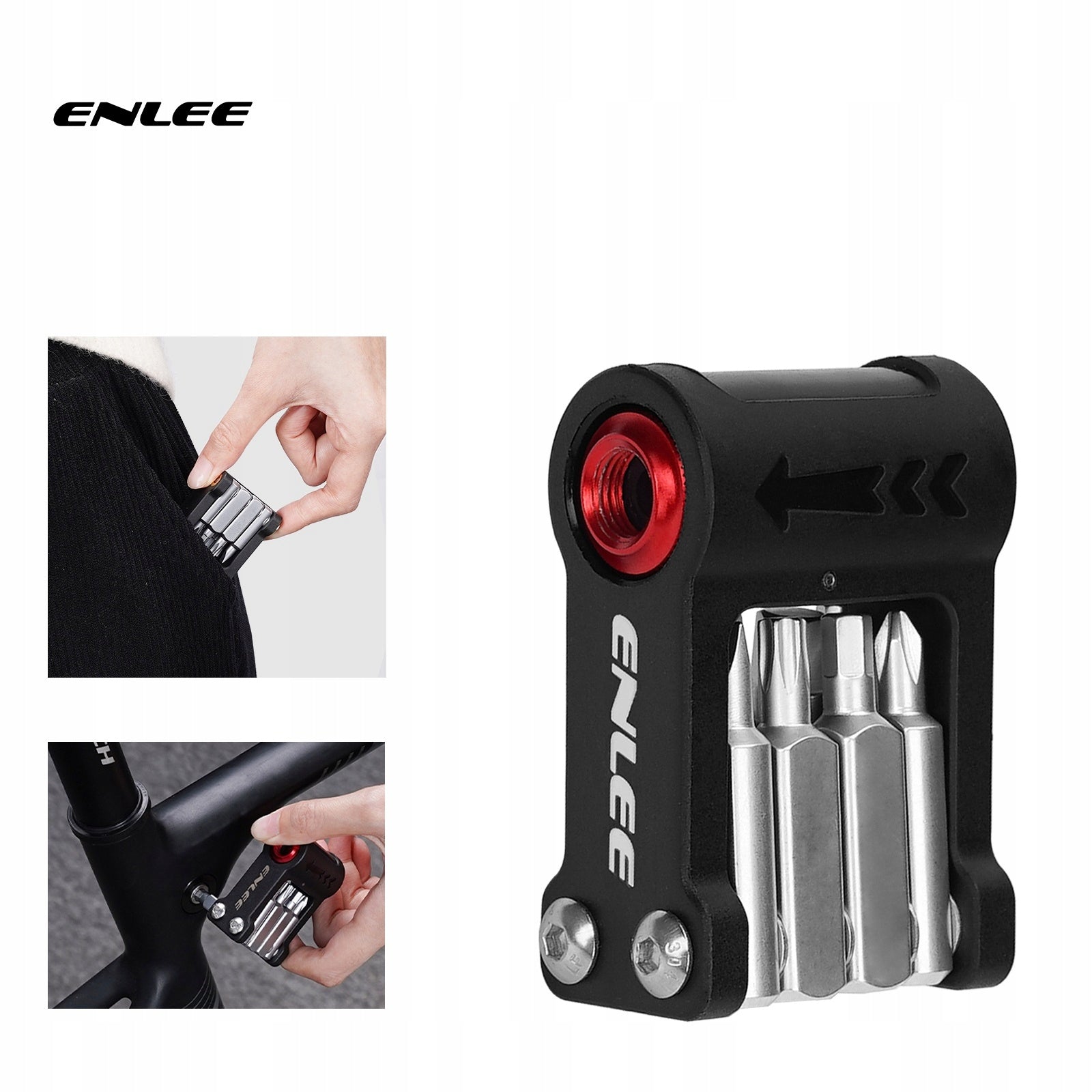 ENLEE EN-55 Multitool Bicycle Keys Pocket Service Kit CO2 9in1 Packaging status original