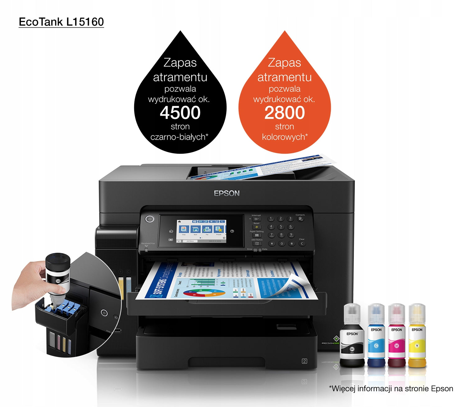 EPSON EcoTank L15160 4in1 A3 color WiFi LAN + FREEBIE 3L GW PL + USB CABLE EAN (GTIN) 8715946667171