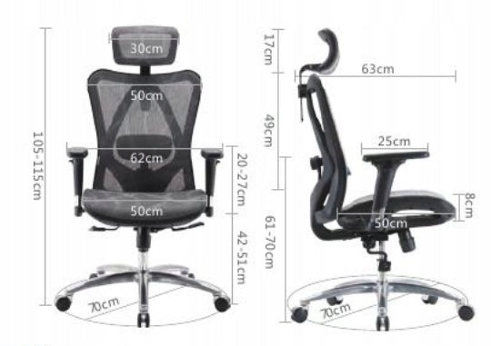 ERGONOMIC CHAIR ANGEL kalistO up to 150kg GREY Manufacturer code KALISTO-M57GREY