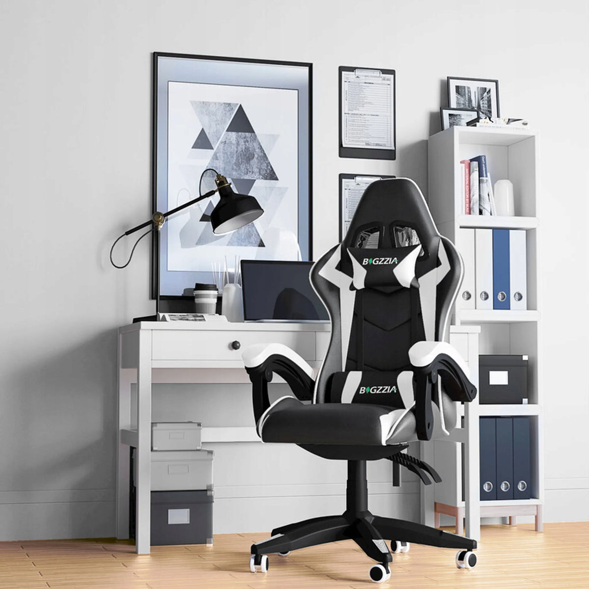 ERGONOMIC GAMING CHAIR WITH HEADREST AND LUMBAR CUSHION Brand no brand