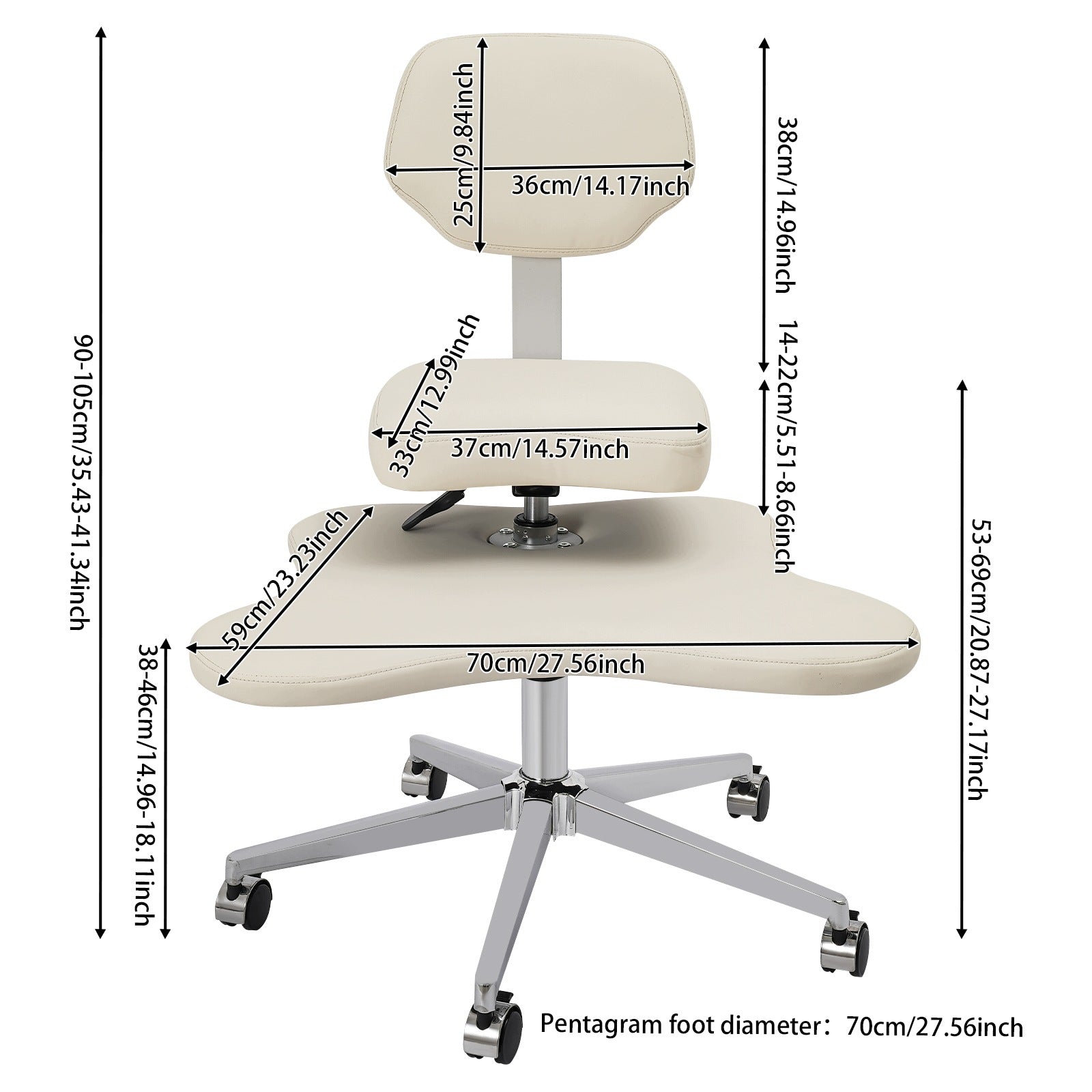 ERGONOMIC OFFICE CHAIR WITH WHEELS FOR CROSS-LEGGED SITTING Packaging status original