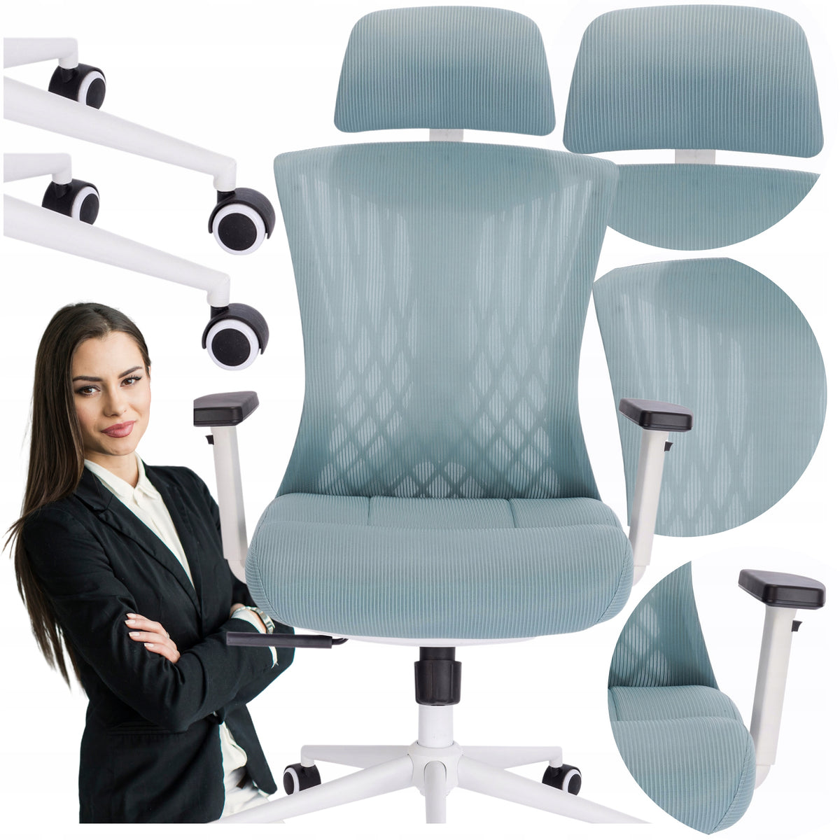 ERGONOMIC OFFICE SWIVEL CHAIR COMFORTABLE ADJUSTABLE PATINA EAN (GTIN) 5905610251840