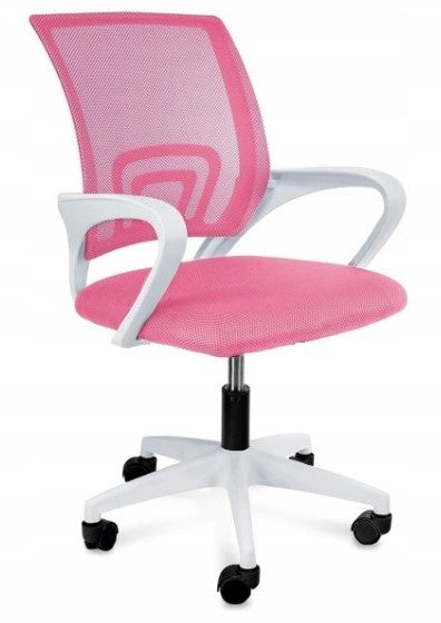 ERGONOMIC SWIVEL CHAIR OFFICE CHAIR ALEX PINK AND WHITE PINK