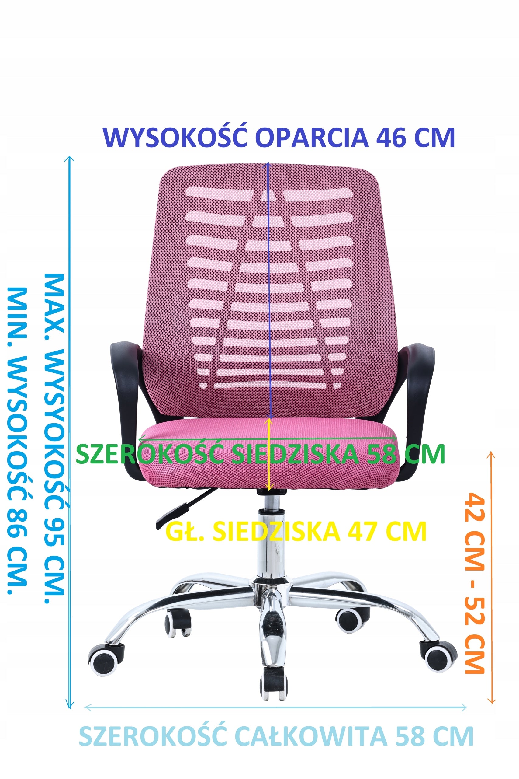 ERGONOMIC SWIVEL CHAIR OFFICE CHAIR NEST PINK EAN (GTIN) 5905575412027