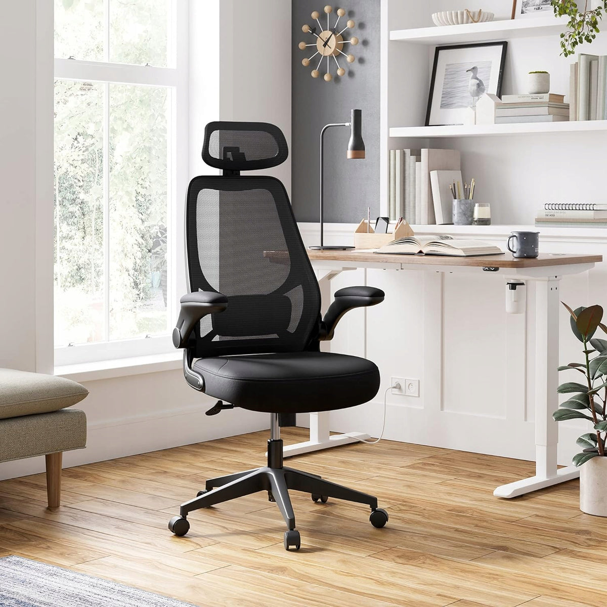 ERGONOMIC SWIVEL OFFICE CHAIR SONGMICS ADJUSTABLE MESH BLACK Packaging status original