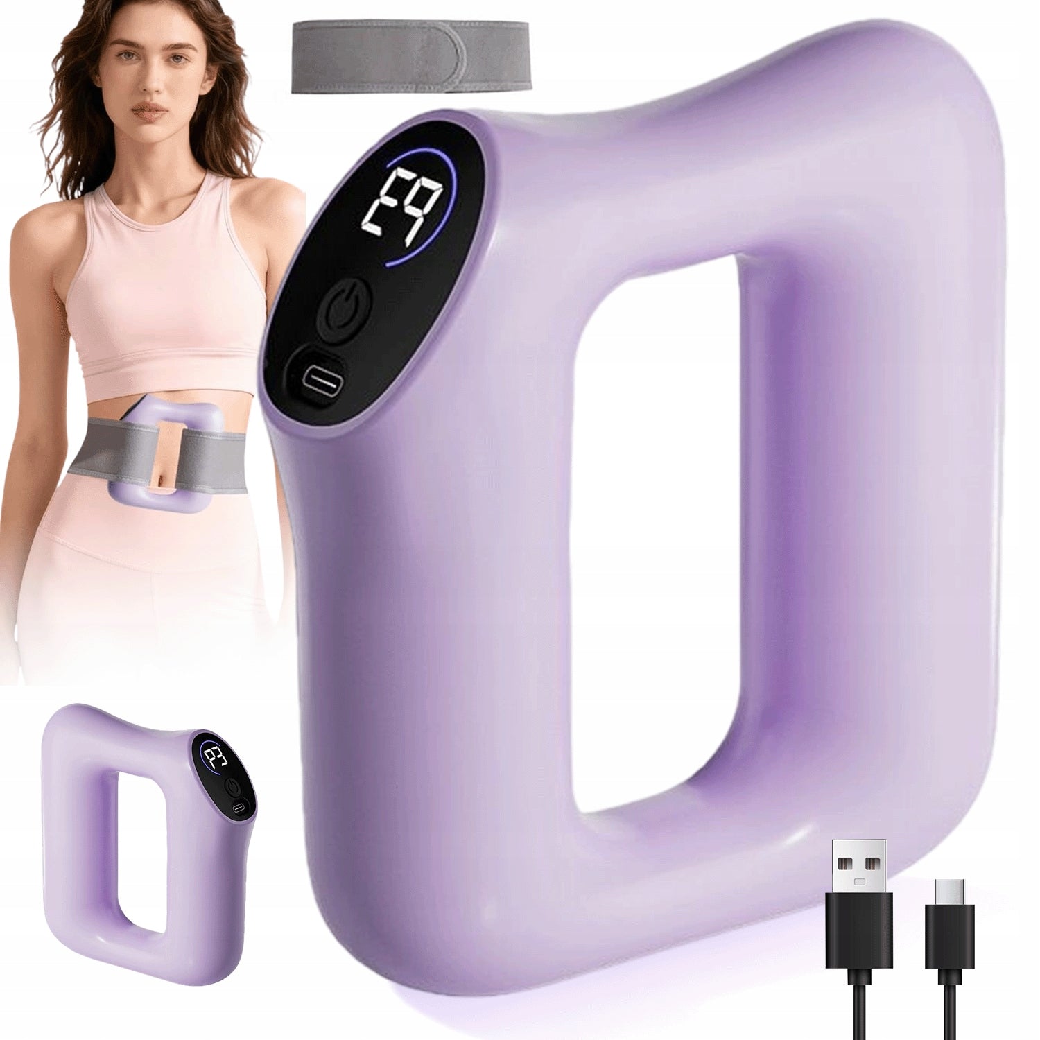 ERGONOMIC VIBRATION BELT 5 LEVELS 3 MODES PURPLE USB-C