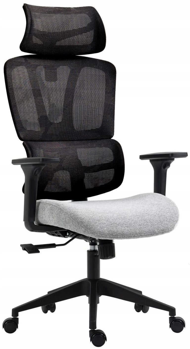 ERGOSOL Office Chair Black Grey Swivel Mesh Ergonomic Fabric