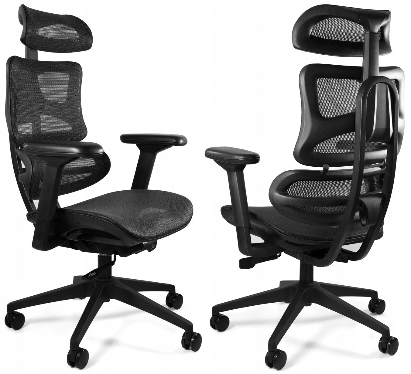 ERGOTECH Black Swivel Chair Office Chair Ergonomic Adjustable