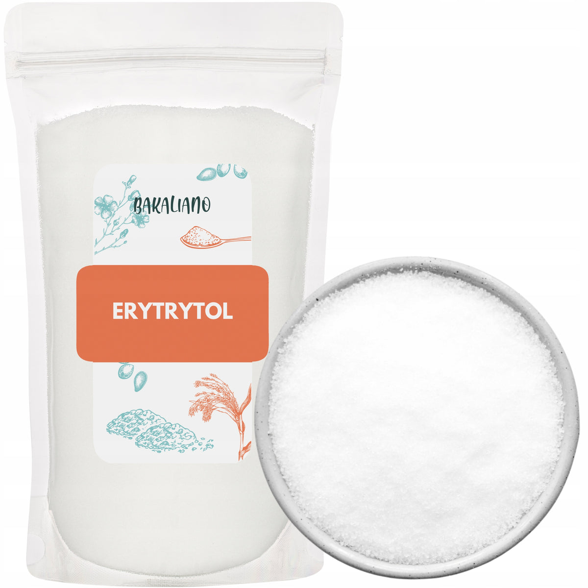 ERYTHRITOL 1kg NATURAL SWEETENER SUGAR SUBSTITUTE ZERO CALORIES KETO ERYTHRITOL
