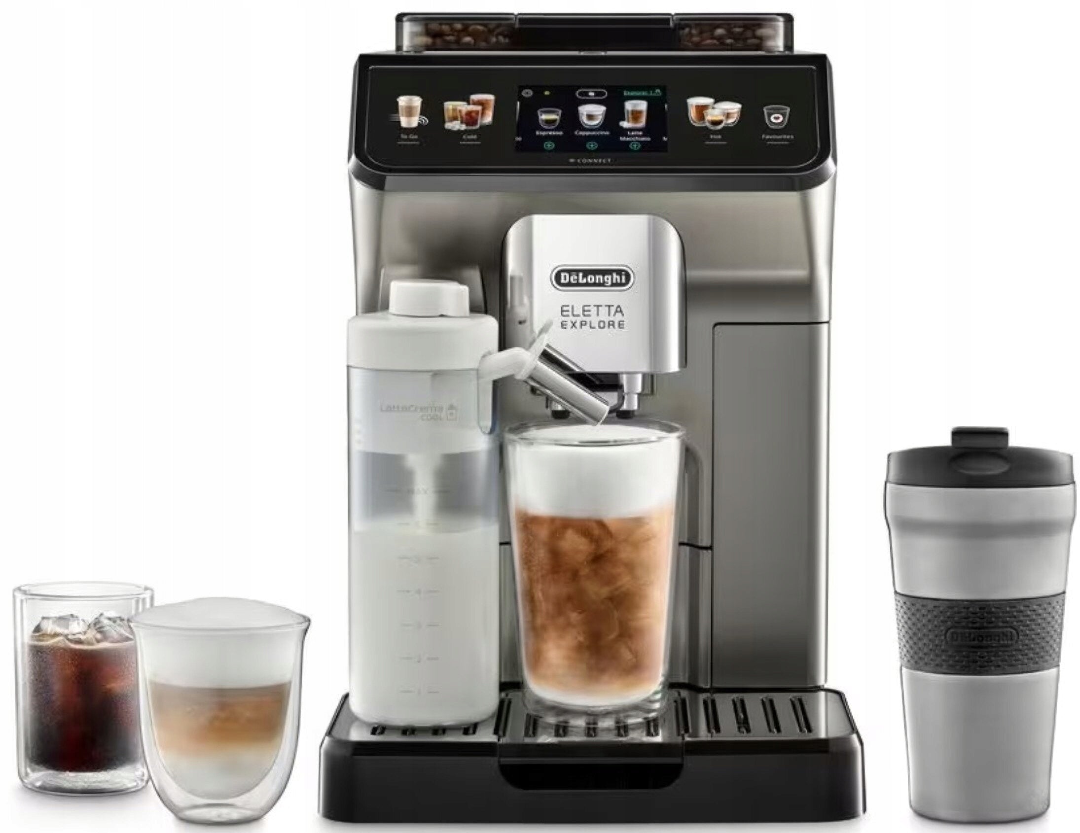 ESPRESSO MACHINE DELONGHI Eletta Explore COLD BREW LATTE WIFI 50 DRINKS Packaging status original